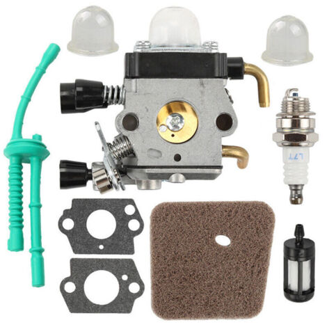 Carburatore per Stihl FS38 FS45 FS46 FS55, kit carburatore da 9 pezzi con guarnizione, tubo flessibile, candela e filtro carburante, carburatori per decespugliatori