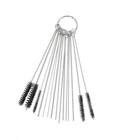 Carburetor Jet Cleaner Tool Kit 10x Cleaning Needles With 5x Brushes--