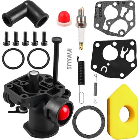 TOOLIVE Carburettor kit for Briggs & Stratton lawn mowers 499809 498809A 494406 and air filter 698369 regulator spring 691859 692211 diaphragm 795083 495770