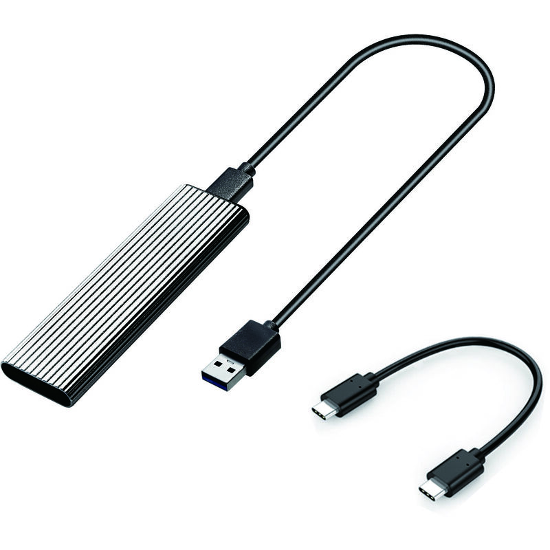 

Carcasa de disco duro M.2 SATA NVME a USB 3.1 Protocolo dual Carcasa de aleacion de aluminio de 10 Gbps Sin necesidad de conducir, Plata