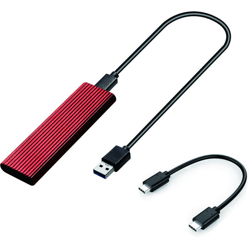 

Carcasa de disco duro M.2 SATA NVME a USB 3.1 Protocolo dual Carcasa de aleacion de aluminio de 10 Gbps Sin necesidad de conducir, rojo