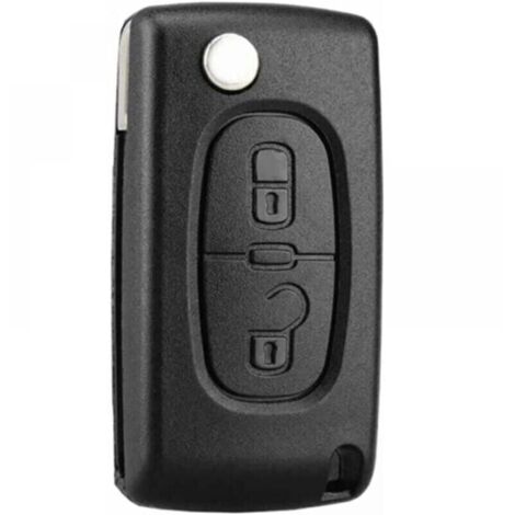 Carcasa de llave de 2 botones compatible con CE0523, carcasa de llave plegable para Peugeot 207, 307, 308, 407, 408, 3008, 5008, Citroën C2, C3, C4, C5, C6, C8 (2 botones, CE0523)