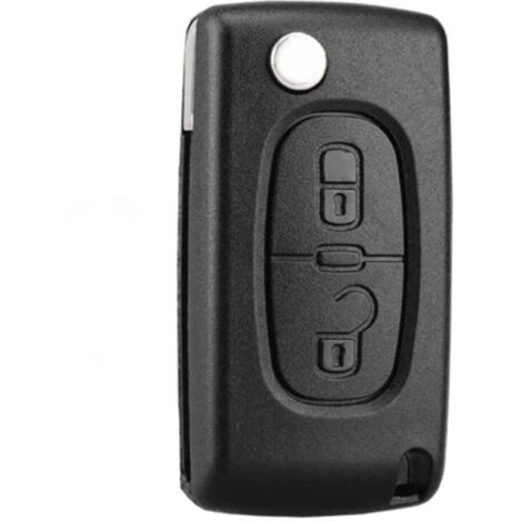 Carcasa de llave plegable compatible con CE0536 para Peugeot 207, 307, 308, 407, 408, 3008, 5008, Citroën C2, C3, C4, C5, C6 y C8 (2 botones, CE0536)