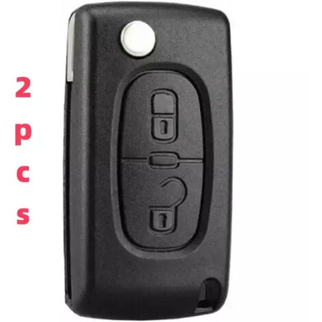 Carcasa de llave plegable de 2 botones compatible con CE0523 para Peugeot 207, 307, 308, 407, 408, 3008, 5008 y Citroën C2, C3, C4, C5, C6 y C8 (2 botones, CE0523)
