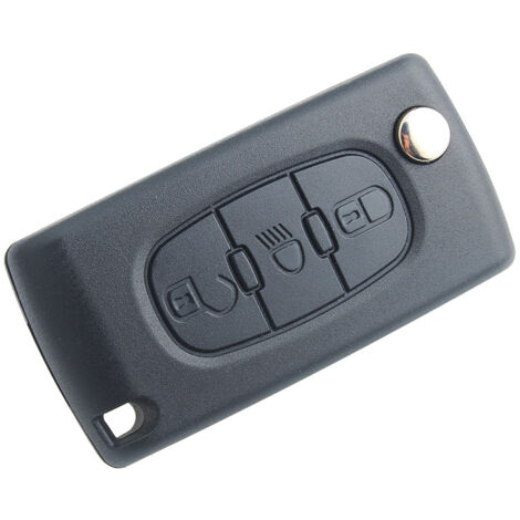 Carcasa de llave plegable de 2 botones compatible con CE0523 para Peugeot 207, 307, 308, 407, 408, 3008, 5008 y Citroën C2, C3, C4, C5, C6 y C8 (2 botones, CE0523)