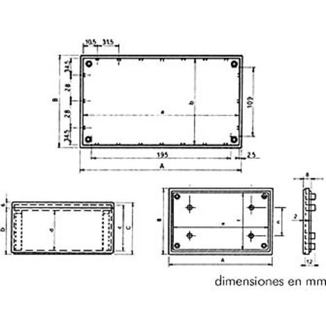 CARCASA MODELO 'COVER' - GRAU - 215 x 130 x 82.9mm