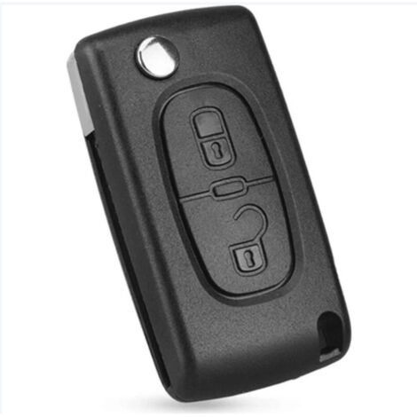 Carcasa para llave de coche plegable de 2 botones compatible con PEUGEOT CITROËN