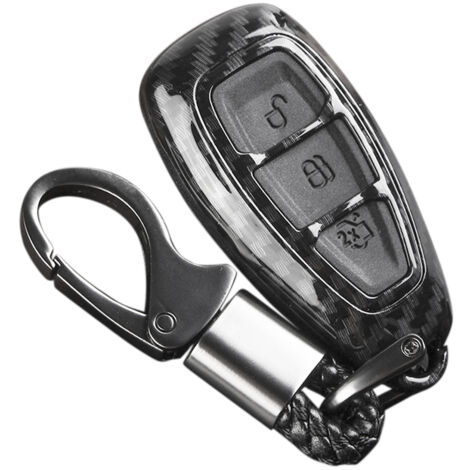 Carcasa protectora de fibra de carbono para llave remota compatible con Ford Focus Fiesta Kuga C-Max