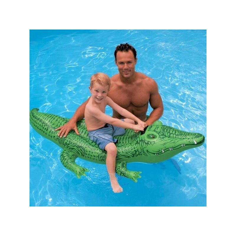 Trade Shop Traesio - Cocodrilo Inflable Juego De Niños 168 X 86 Cm Piscina De Mar