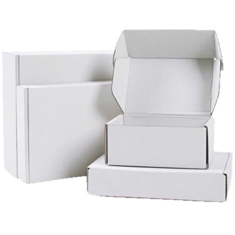 Cardboard box 25 x 20 x 7 cm, white transport box