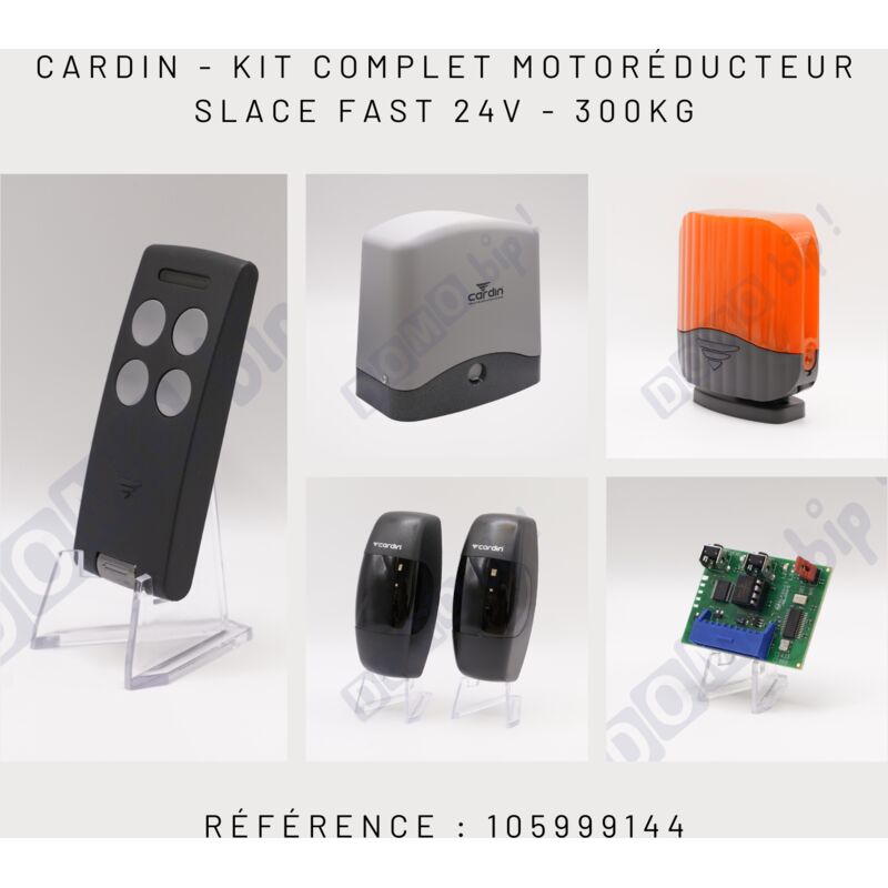 Slace fast 24V - Kit complet Motorisation complète 24V pour portail coulissant jusqu'à 300 kg max + 2 télécommandes S504 C2 + photocellules + feu led