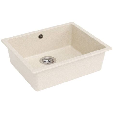 Carea Cuisine & Bain – Évier sous plan 1 bac Carealith® – Résistant à la chaleur jusqu'à 300°C – Surface hygiénique et facile à entretenir – Dimensions 56x46x19 cm