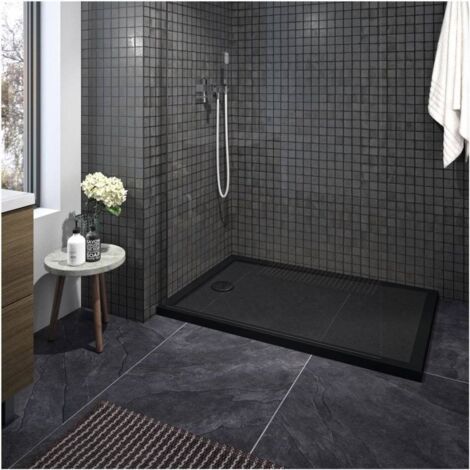 Carea Cuisine & Bain – Receveur de douche rectangle 120x80 cm – Minéral antidérapant PN 18 – Bonde gros débit 90 mm fournie – Installation surélevée ou affleurante