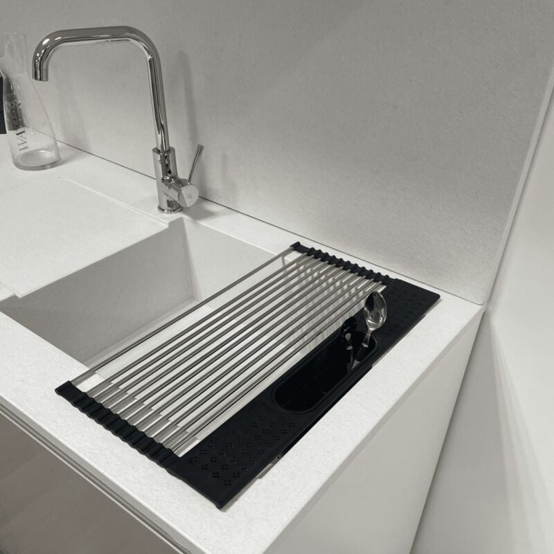 Carea - Egouttoir enroulable avec bac à couverts