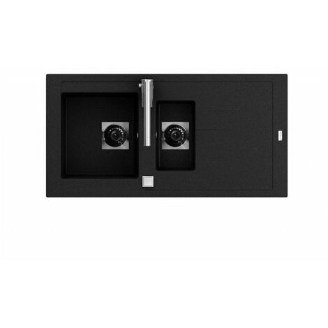 CAREA - Évier à encastrer ARCOS 1,5 cuve - Couleur - Noir