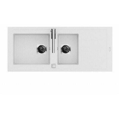 CAREA - Évier à encastrer ARCOS 2 bacs Blanc