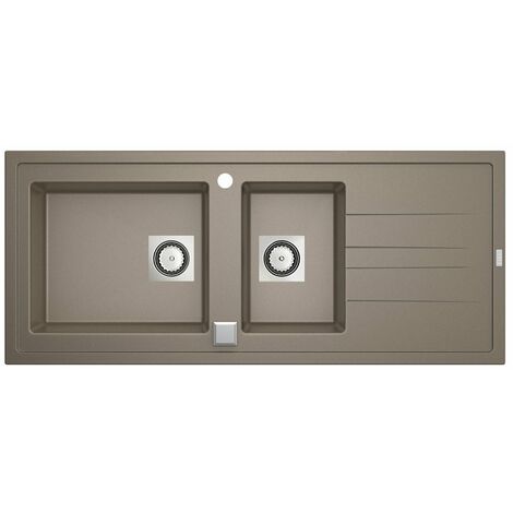 CAREA - Évier à encastrer ARCOS 2 cuves taupe - Taupe - Taupe