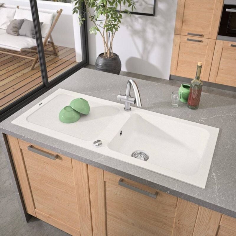 Carea Cuisine&bain - carea - Évier à encastrer botia 1 bac Blanc