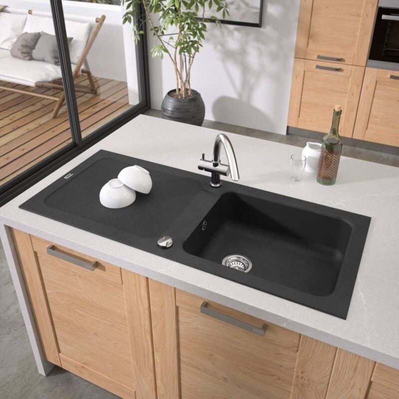 Carea - Évier à encastrer botia 1 bac Noir