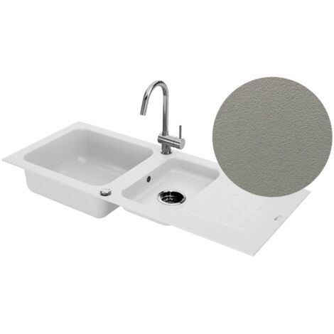 CAREA - Évier à encastrer DUO 2 cuves coloris taupe - Couleur - Taupe
