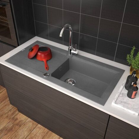 CAREA - Évier à encastrer OMÉGA 1 giga cuve - Couleur - Gris béton