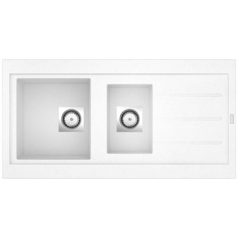 Carea Cuisine&bain - CAREA - Évier à encastrer OMÉGA 1,5 cuve - Couleur - Blanc BLA - Blanc BLA