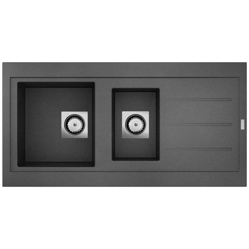 Carea Cuisine&bain - CAREA - Évier à encastrer OMÉGA 1,5 cuve - Couleur - Gris béton - Gris béton