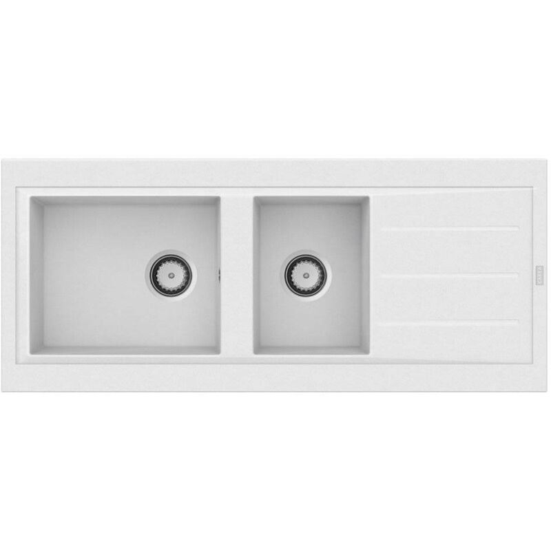 Carea Cuisine&bain - CAREA - Évier à encastrer OMÉGA 2 cuves - Couleur - Blanc BLA - Blanc BLA