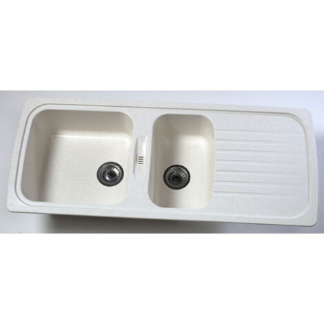 CAREA - Évier à encastrer VEGA 2 cuves - Couleur - Sable moucheté