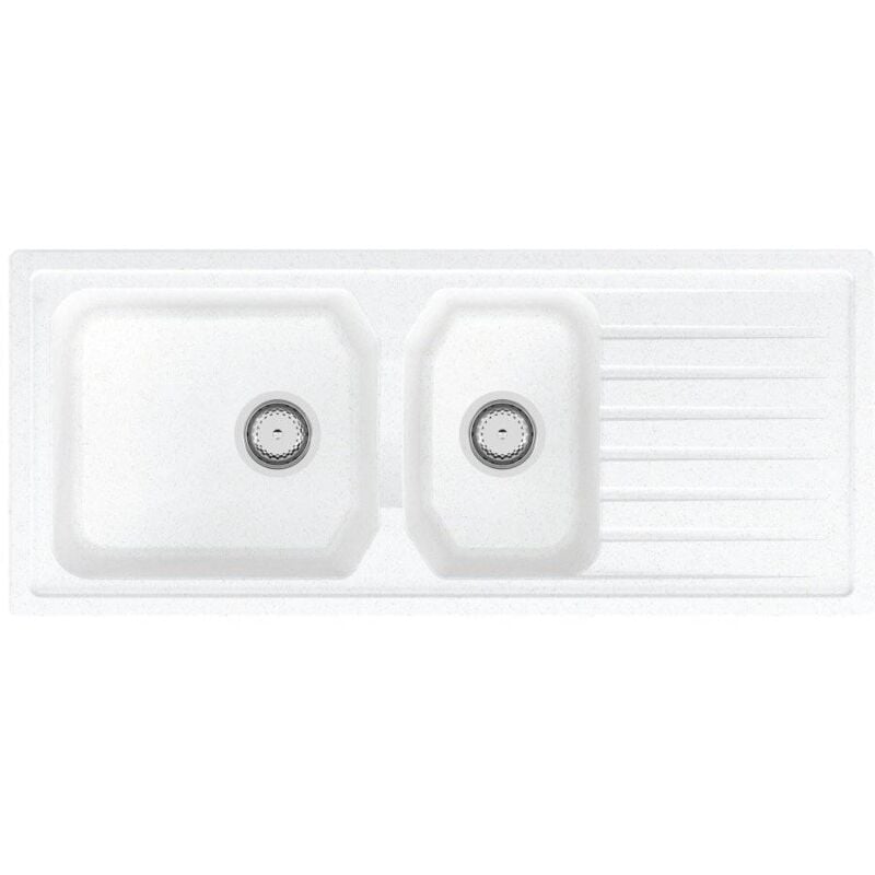 Carea - Évier à encastrer ziral 2 bacs Blanc