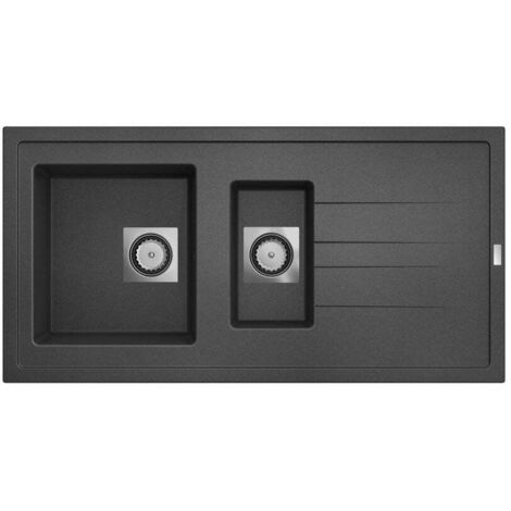 CAREA - Évier Granit ARCOS 1,5 bac Gris béton