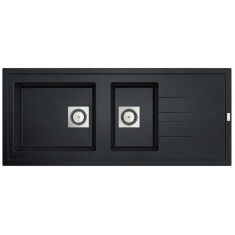 CAREA - Évier Granit ARCOS 2 bacs Noir