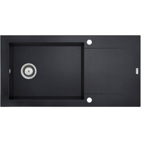 CAREA - Évier Granit BALSA 1 giga cuve - Couleur - Noir - Noir