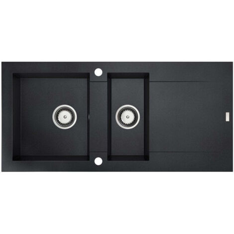 CAREA - Évier Granit BALSA 1,5 bac Noir