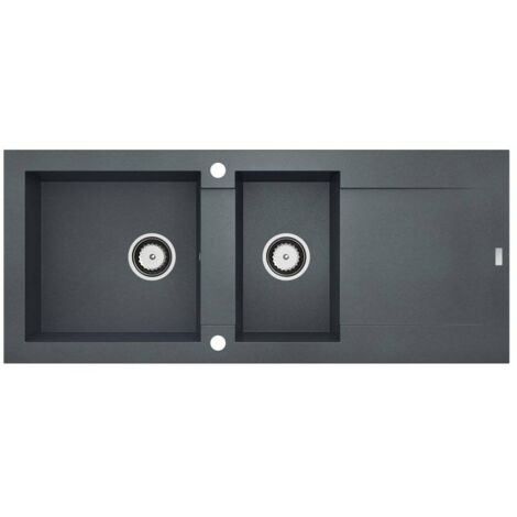 CAREA - Évier Granit BALSA 2 cuves - Couleur - Gris béton