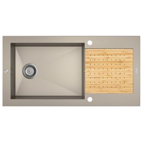 CAREA - Évier séchant ÉOLE 1 cuve taupe - Couleur - Taupe