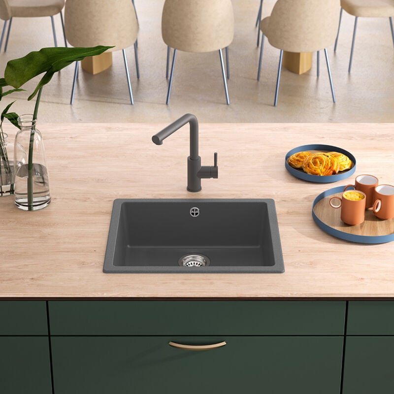 Carea Cuisine&bain - carea - Evier sous et sur plan modula Gris béton