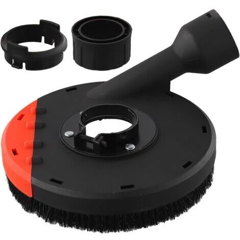 Carénage anti-poussière pour meuleuse d'angle de 150 mm, port d'aspiration de 43 mm avec couvercle amovible et brosse pour anneau, protection de meulage en ABS compatible avec Va