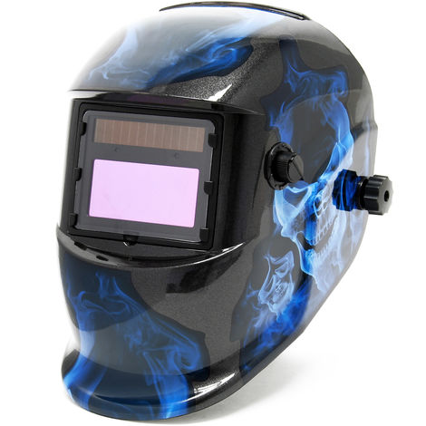 Careta de soldadura Blue Night, oscurecimiento completamente automático, gran campo de visión