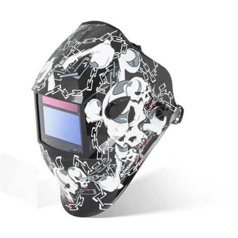 Careta De Soldar Casco Automático Máscara Soldadura 98x55mm Protección DIN 9-13 - Gris, Plateado, Rojo