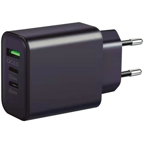 Cargador 2 tipo C + 1 USB QC3.0