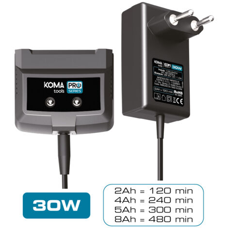 Cargador Batería 20V 30W 1A Indicador De Carga Negro Pro Series