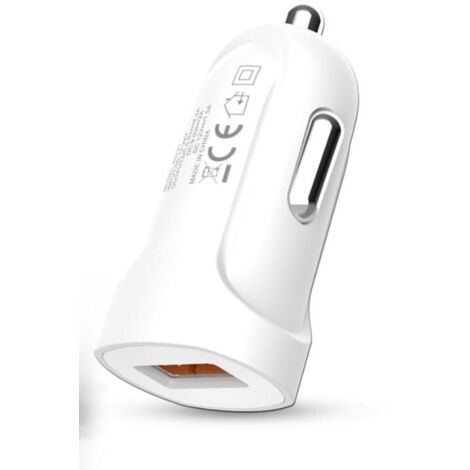 Cargador Coche AVANT Connect  Cargador mechero  Doble Puerto USB Y QC 3.0  Cargador movil con Carga rapida  Blanco.