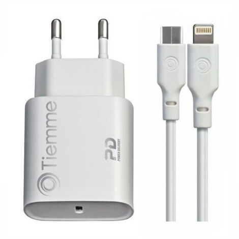 Cargador con 1 USB-C, cable Watt 20 3647 Tiemme