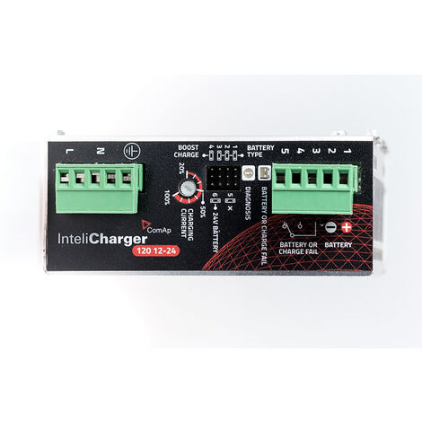 Cargador de batería 12v 6 Amperios / 24v 5 Amperios InteliCharger 120 12-24 ComAp