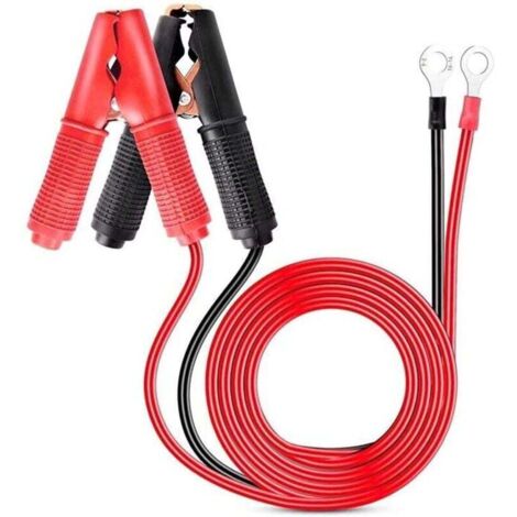 Cargador de batería para coche de 30 A, 12 V y 24 V con pinza de cocodrilo y cable de puente de 1 m