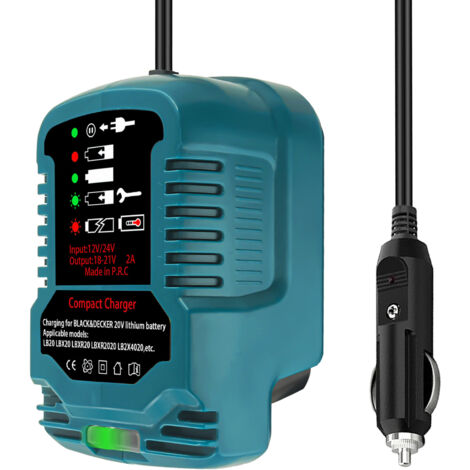 Cargador de batería para coche Makita de 18 V con pantalla LED, cargador de coche de repuesto compatible con Makita de 18 V