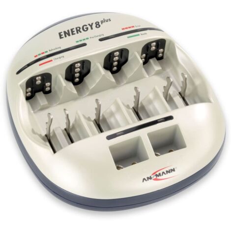 Cargador de batería rápido Energy 8 plus para 8 baterías o baterías ANSMANN