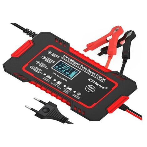 Cargador de baterías inteligente universal de 12 V y 6 A para motocicletas y automóviles, con función de mantenimiento para baterías de plomo-ácido.