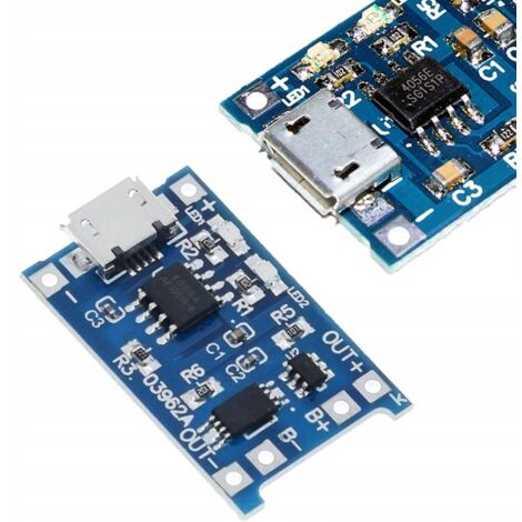 Cargador de baterías LI-ION con Micro USB 5V 1A con protección